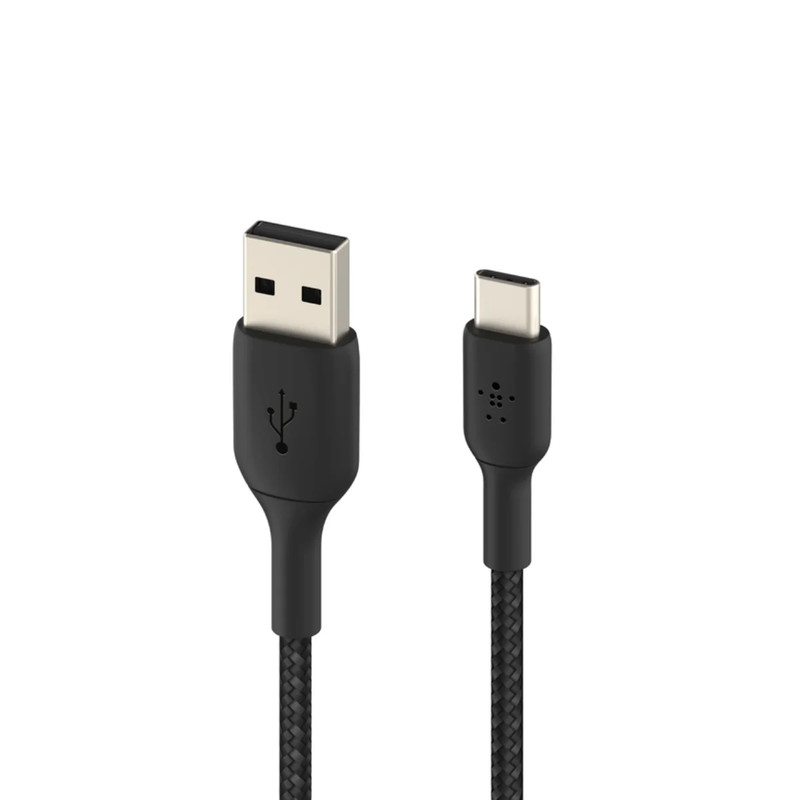 Belkin BoostCharge Braided USB-C To USB-A Cable 2m - Black - كابل شحن